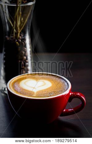coffee cup on wood table vintage copy space