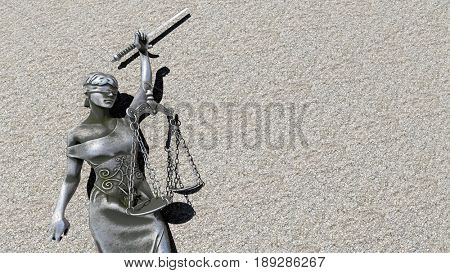 Broken lady of justice 3d rendering