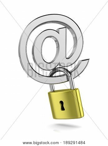 Email Chrome Sign With A Closed Padlock