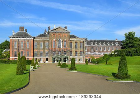 LONDON,ENGLAND - May 24,2017: Kensington Palace, official residence of the Duke and Duchess of Gloucester in Kensington Gardens, London