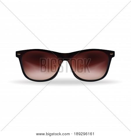 Sunglasses 3d realistic vector illustration. Isolated in white