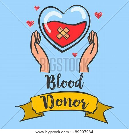 Collection stock blood donor day theme design vector art