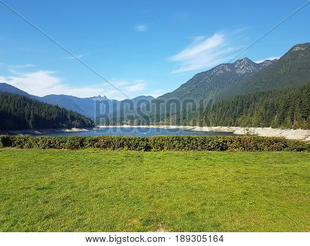 Scenic View of Capilano River Regional Park in North Vancouver Canada