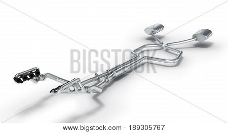 Exhaust Pipes System Isolated On White Background 3D