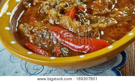 Basque Lamb Stew .French cuisine close up