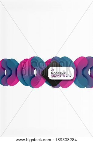 Abstract color geometric round shapes on white - elements with shadow, colorful composition