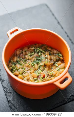 portuguese feijoada de marisco bean and seafood traditonal stew tapas dish