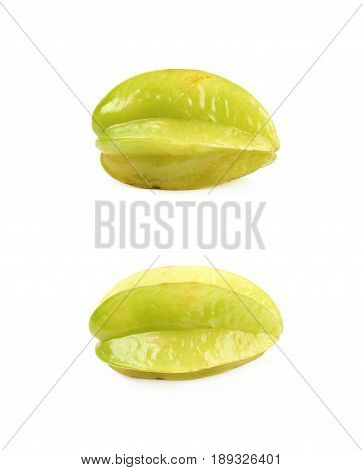 Carambola fruit isolated over the white background