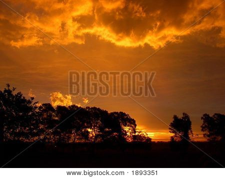 Rød solnedgang