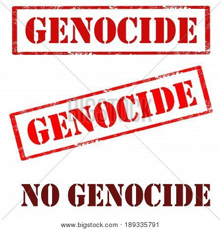 Set of stamps with text Genocide,vector illustration