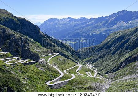 Old Road Which Leads To St. Gotthard Pass