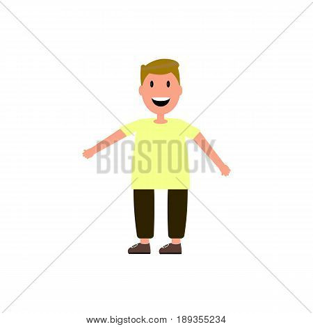 Vector little boy flat illustration on white background
