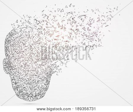 Lines representing global network connection. The concept of artificial intelligence. World wide web in form head.
