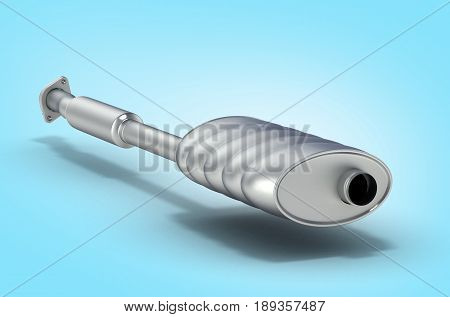Exhaust Pipes System On Blue Gradient Background 3D