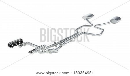 Exhaust Pipes System Without Shadow On White Background 3D