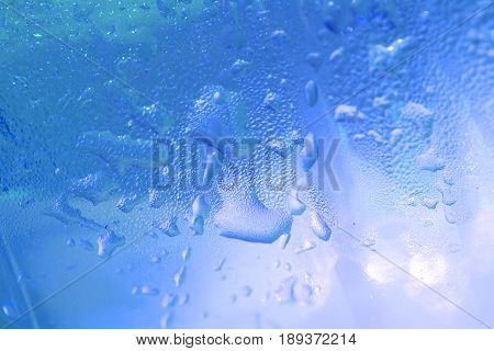 Water Drops On Color Background Close Up