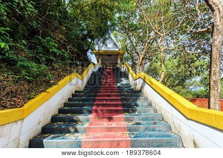 The Main Stairs Leading To Wat Koh Sirey