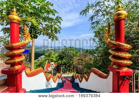 The Main Stairs Leading To Wat Koh Sirey