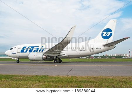Boeing 737 Utair, Airport Vnukovo, Russia Moscow July 2013.