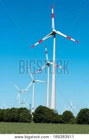 Wind energy plant seen in rural Germany