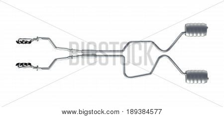 Exhaust Pipes System Top View Without Shadow On White Background 3D