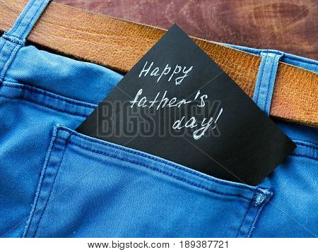 Father's Day Card. Jeans Pocket Masculine Present For Best Daddy.