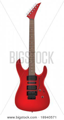Elektrisk Guitar isoleret på hvid baggrund. Vektor.