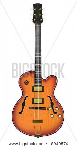 Elektrisk Guitar isoleret på hvid baggrund. Vektor.