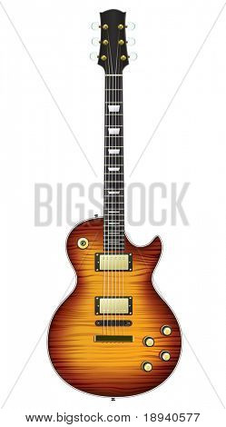 Elektrisk Guitar isoleret på hvid baggrund. Vektor.