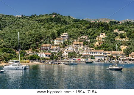 Agios Stephanos a small tourist resort on the north east coast of Corfu in Greece