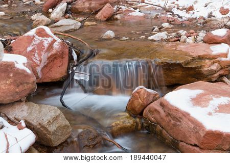 Small Waterfall In Snowy Creek