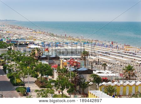 riccione italy nord view and beach panorama