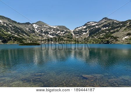 Panorama of Demirkapiyski chuki and Dzhano peaks, Popovo lake, Pirin Mountain, Bulgaria