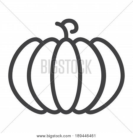 Pumpkin line icon, fruit and vegetable, vector graphics, a linear pattern on a white background, eps 10.
