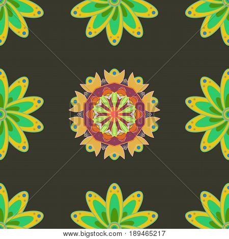 Floral Seamless Pattern With Bright Summer Flowers In Colors. Endless Vector Texture For Romantic De