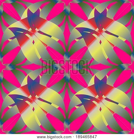 Vector Abstract Floral Background. Seamless Pattern With Many Small Colorfil Flowers. Seamless Flora