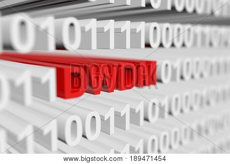 DWDM as a binary code with blurred background 3D illustration