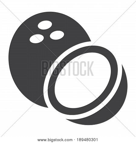 Coconut solid icon, fruit and tropical, vector graphics, a glyph pattern on a white background, eps 10.