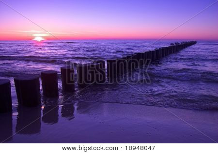 Lever du soleil de l'océan