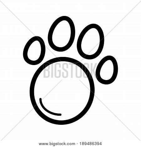 Pet paw simple vector icon. Black and white illustration of animal paw. Outline linear icon. eps 10