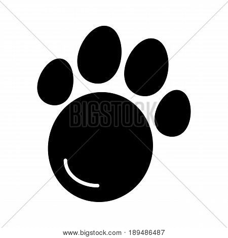 Pet paw simple vector icon. Black and white illustration of animal paw. Solid linear icon. eps 10