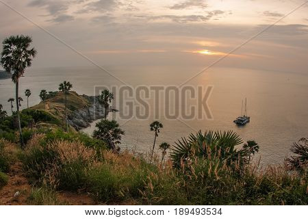 Sunset At Nay Harn On Phuket Island In Thailand