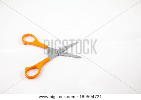 open mount scissors with white lsolate background