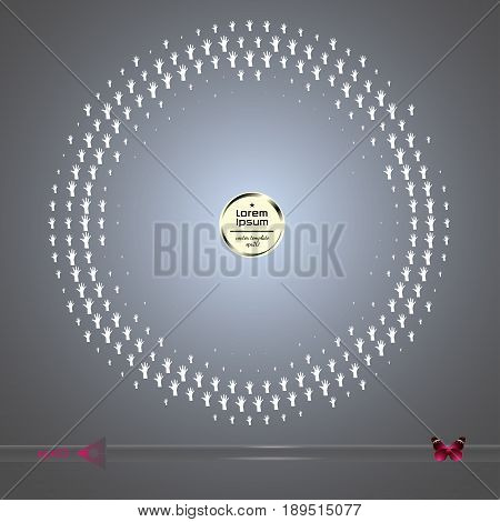 Vector Round Frame. Abstract Half Tone Graphic Element Pattern Background.