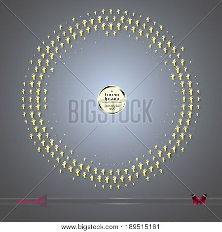 Vector Round Frame. Abstract Half Tone Graphic Element Pattern Background.