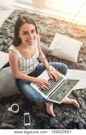 Charming Young Woman At Home