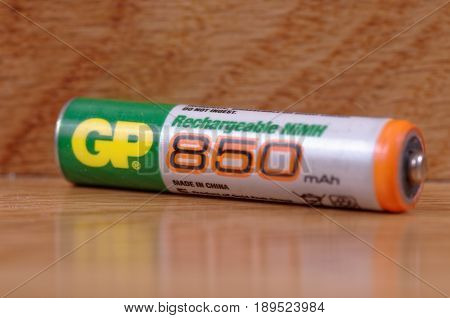 SARANSK, RUSSIA - MAY 28, 2017: GP NiMH battery.