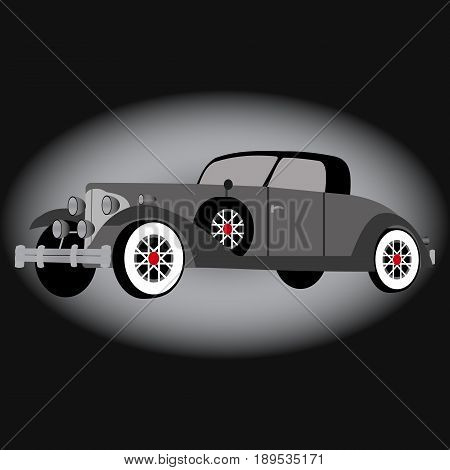 Retro car, vintage, classic isolated vector illustration
