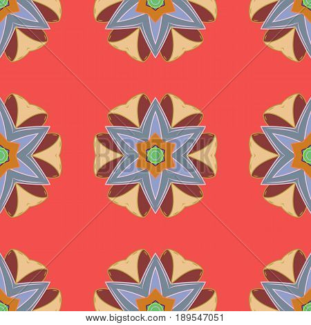 Multicolor Ornament Of Small Simple Flowers Vector Abstract Seamless Pattern For Fabric Or Textile D