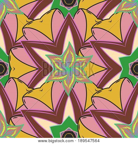 Seamless Floral Pattern With Flowers Watercolor. Vector Flower Illustration. Seamless Pattern With F